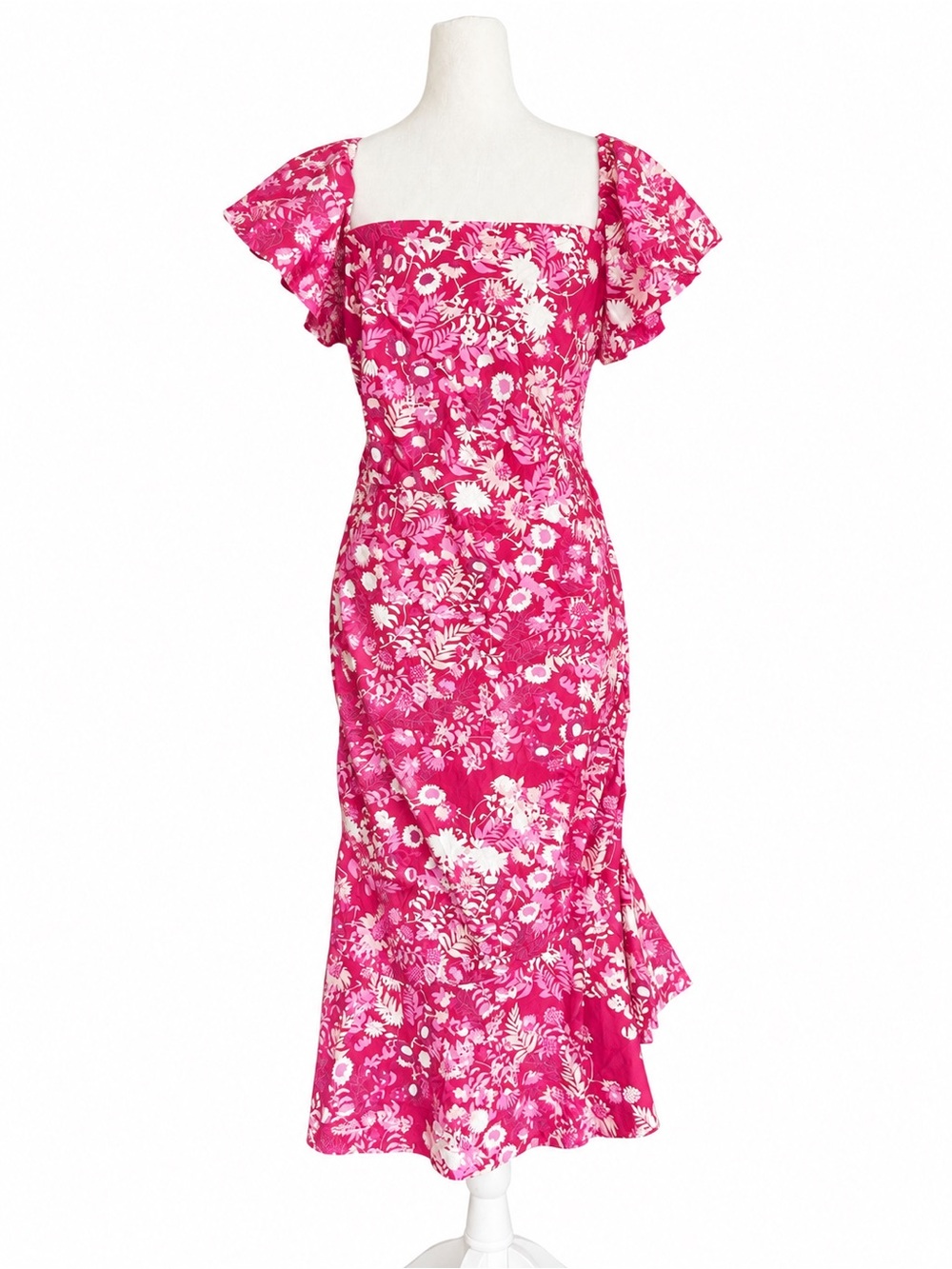 NWT Sachin & Babi X Dillards Ellen Floral Ruched Sheath Dress Pink Purple 14